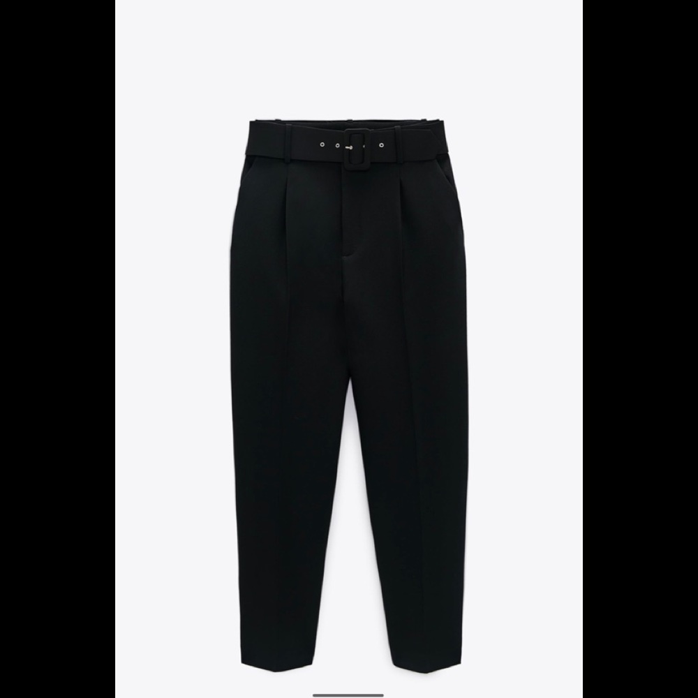 ZARA PANTS WITH FABRIC-COVERED BELT